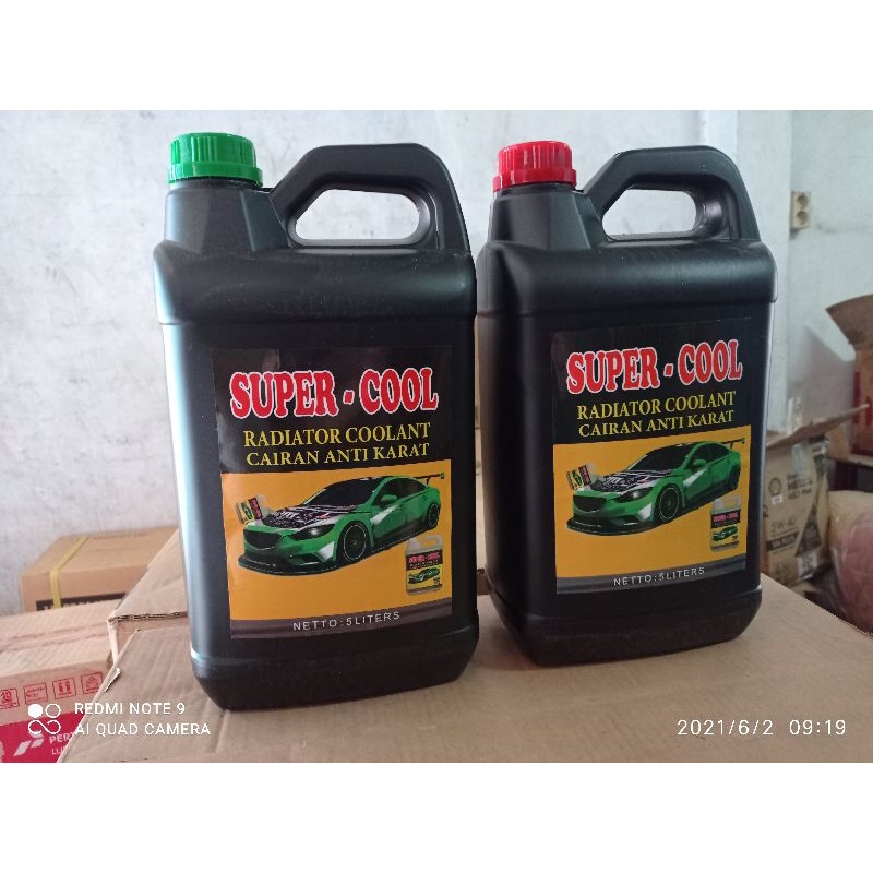 RADIATOR COOLANT 5 LITER GREEN / AIR RADIATOR MOBIL HIJAU PENDINGIN MESIN WARNA MERAH