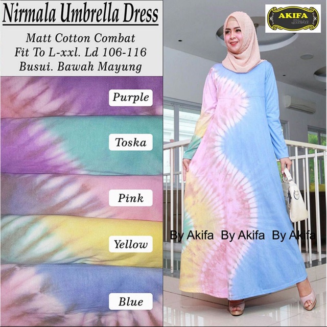 GAMIS SYARI NIRMALA gamis pelangi dress wanita GAMIS SYARI NIRMALA gamis pelangi dress wanita