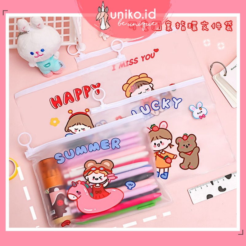 

UNIKO.ID - ZIPPER BAG TRANSPARAN KARAKTER LUCU TEMPAT PENSIL KOREA / TEMPAT PENSIL MURAH