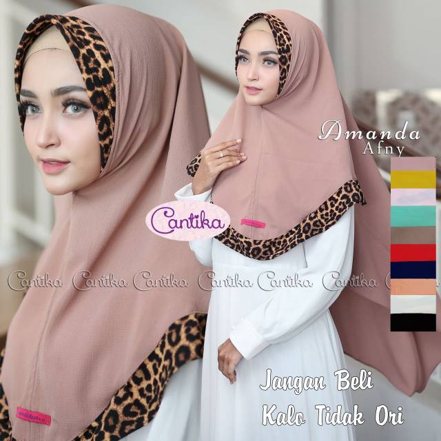 Jilbab /Hijab /Khimar Amanda Leopard Square Bah. Wolfis Good by Cantika