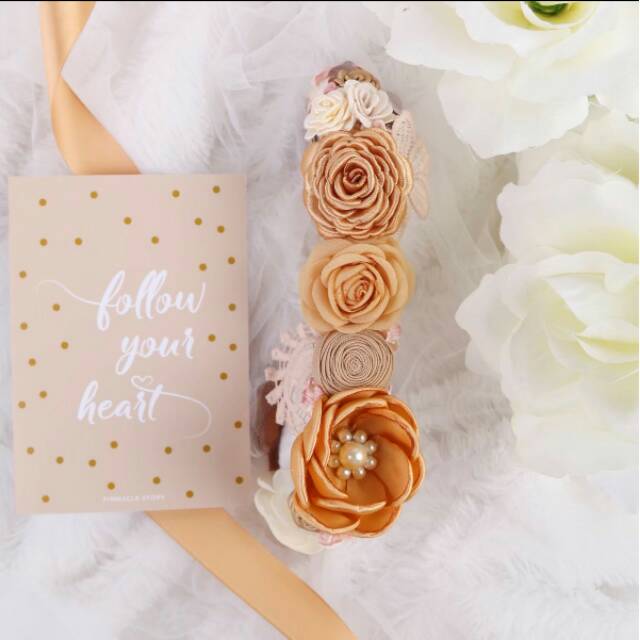 "Flower Crown" Bandana Headpiece Mahkota Aksesoris Hijab atau Rambut Anak