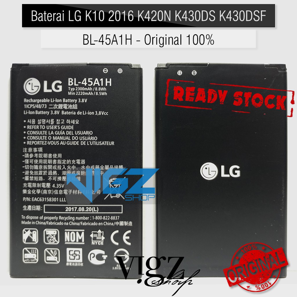 Baterai LG K10 2016 BL-45A1H Original 100%