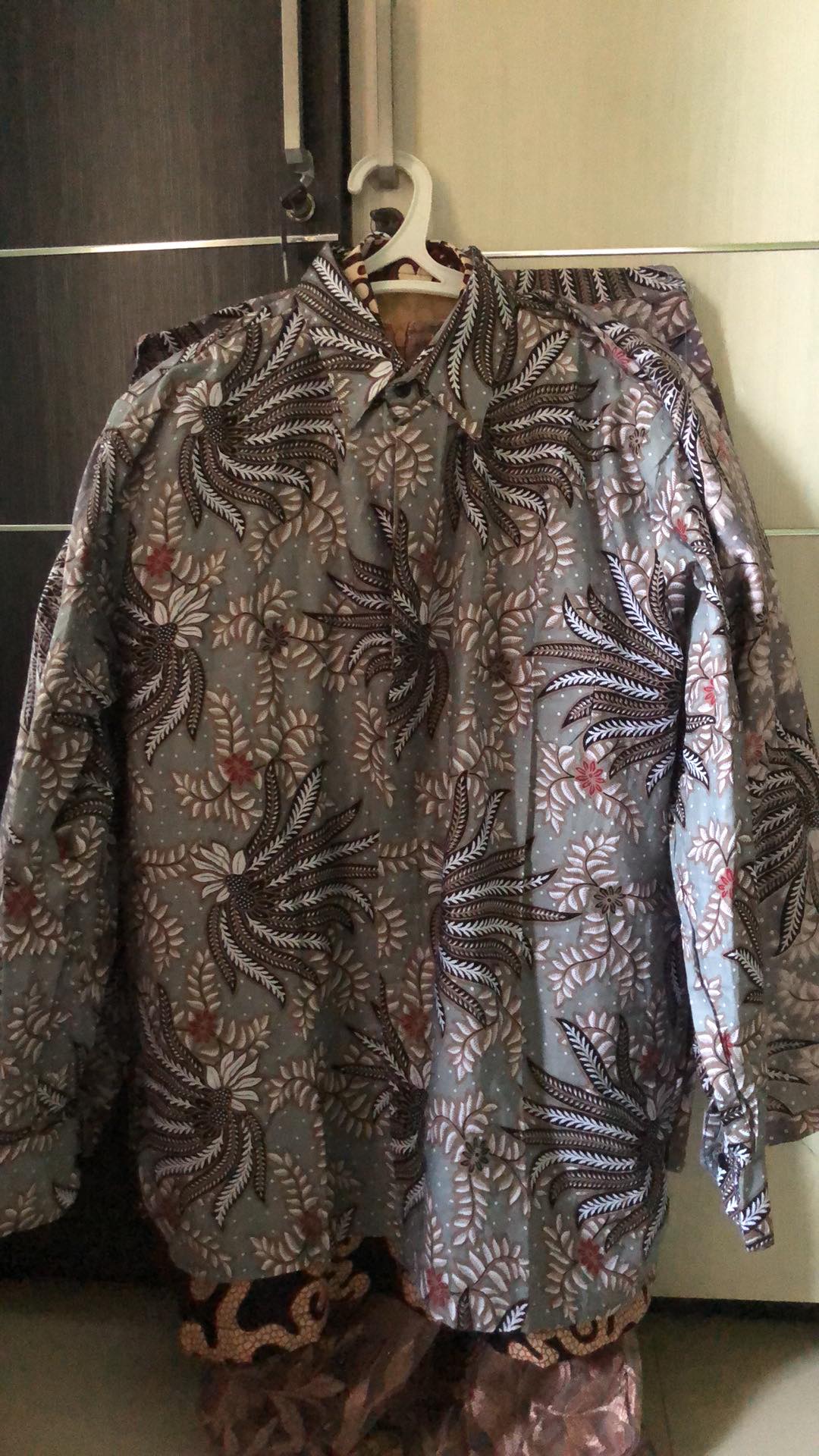 Kemeja Batik Pria Lengan Panjang Size M L Xl Xxl  Bswart Batik Hrb026 Kenongo Hem Panjang Pada