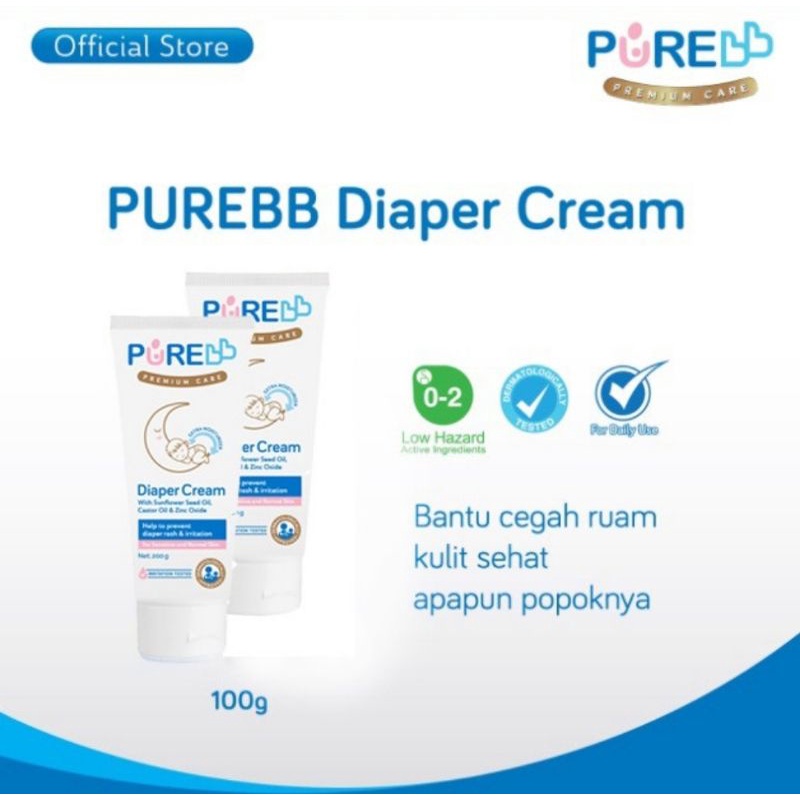 PureBB Diaper Cream 100 gr/Krim Pencegah Ruam Popok