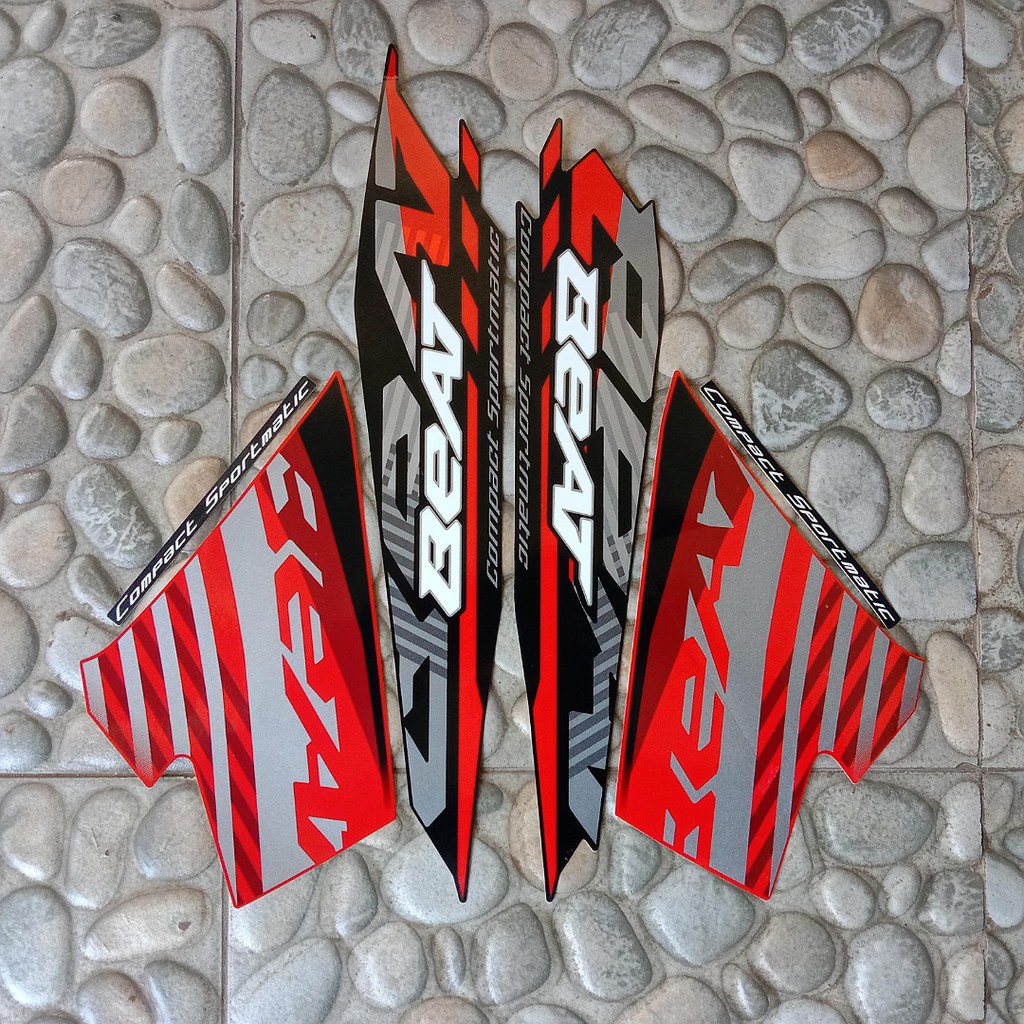 stiker striping Motor Honda Beat sporty cbs 2021 merah