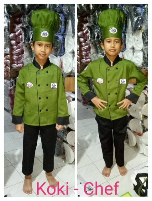 Baju profesi koki anak / kostum koki anak size 1- 4