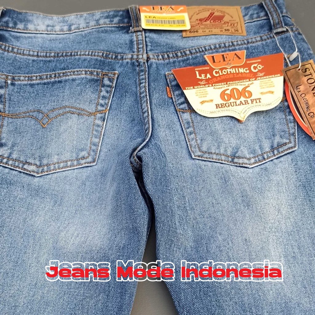 JEANS TERBARU LEA 606 BLUE WOSH QUALITY DENIM PREMIUM BASIC JINS REGULER/ / Celana model Standar Levis Original / BILLY JAZZ