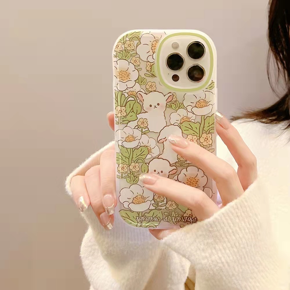 Soft Case TPU Motif Rumput Domba 13 13pro 13prm Untuk iPhone 11 7Plus 8Plus Xr XS 13 12pro Max