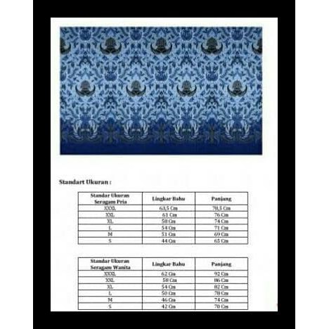 Baju Batik KORPRI SUTRA - Biru, M GRATIS ONGKIR