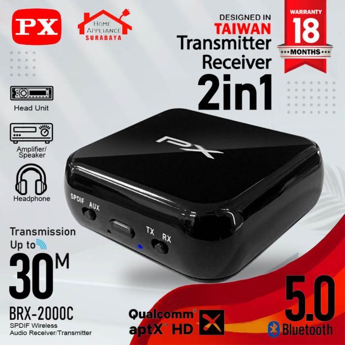 Bluetooth Receiver Transmitter Audio 5.0 Hd Stereo 2In1 Px Brx-2000C