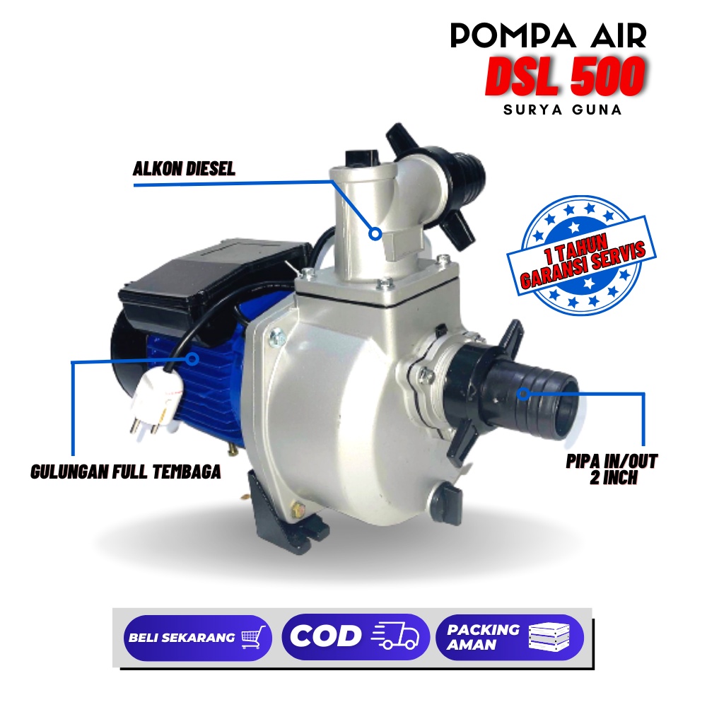 Pompa Air Modifikasi Alkon Diesel 2 Dim Untuk Kolam Ikan