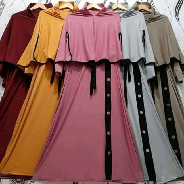 Gamis jersey + kerudung