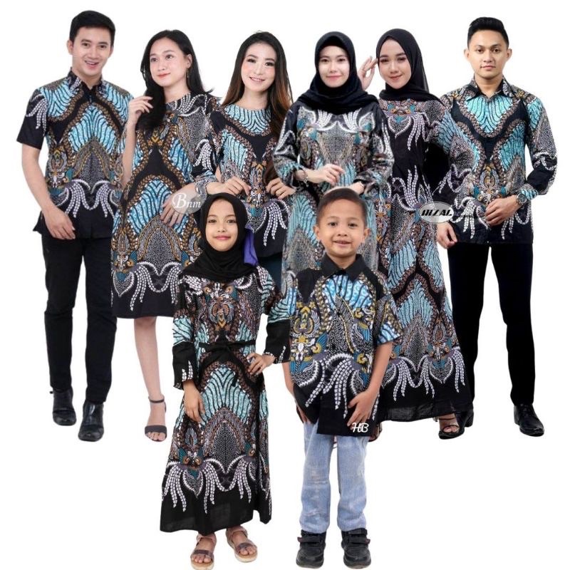 Batik Couple keluarga sania ruffle ori ndoro jowi dnt madu ijo