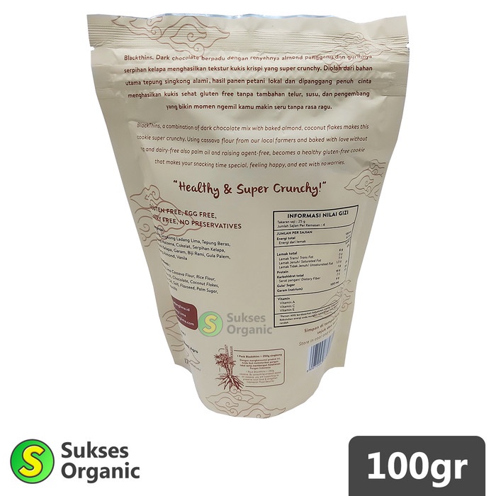

Tr20Re Blackthins Dark Chocolate Cookies Crispy Almond | 100Gr | Ladang Lima Ht51G