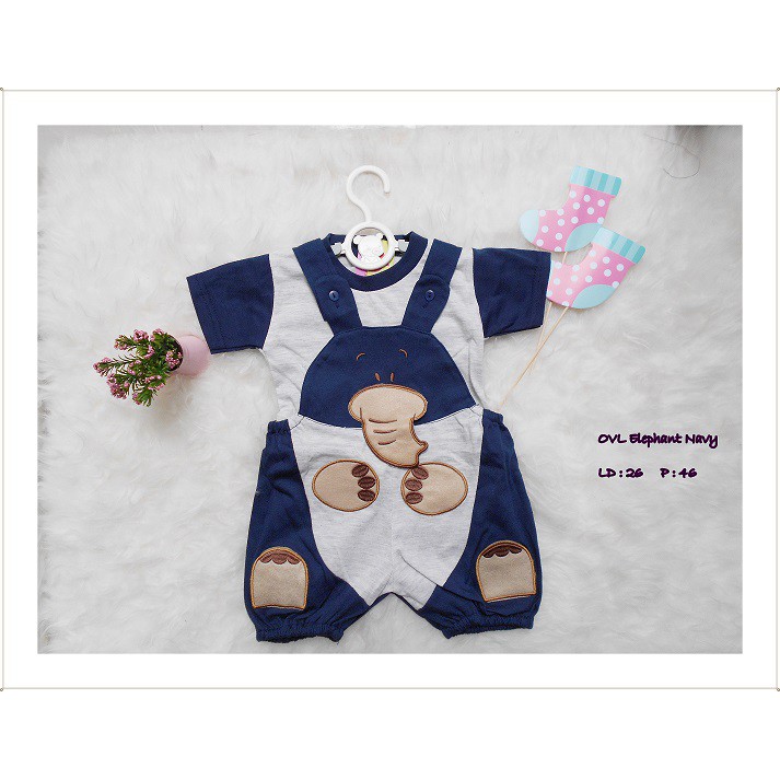 Baju Jumpsuit Apple Kids Anak-Anak Baju Jumper Fashion Baby Ovl Elephant