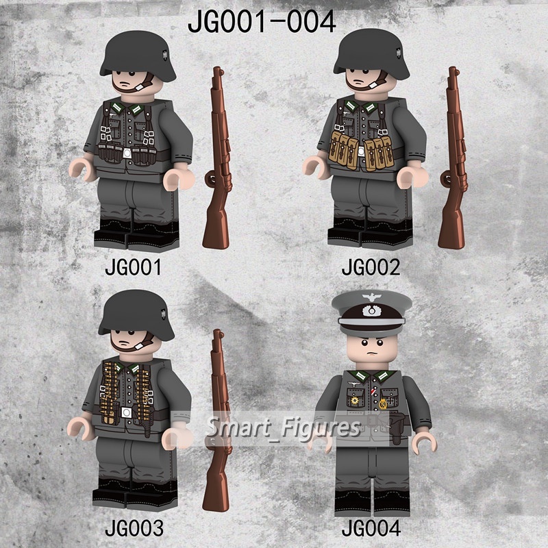 Mainan Action Figure Minifigures WWII Tentara Jerman Motif Camo Salju