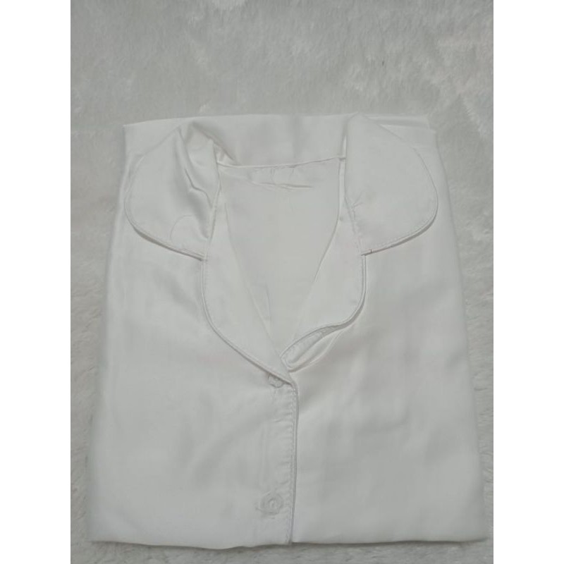 Lover Fashion PP Piyama Satin Polos-Putih