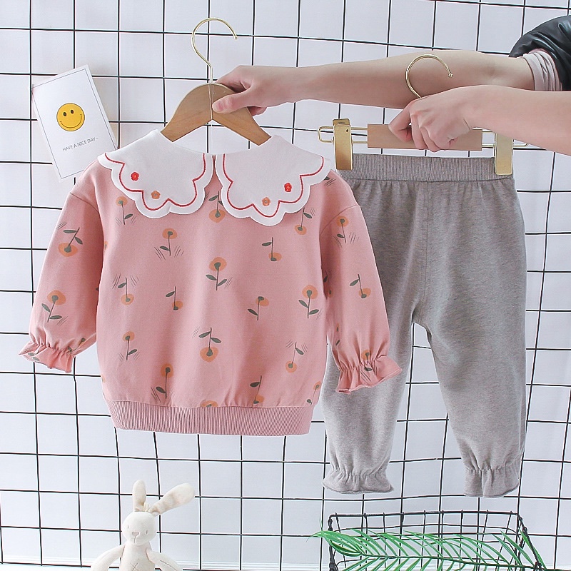 【Happy Baby】0-4 Tahun Setelan Anak Perempuan Baju Setelan Sweater Pony  WY01