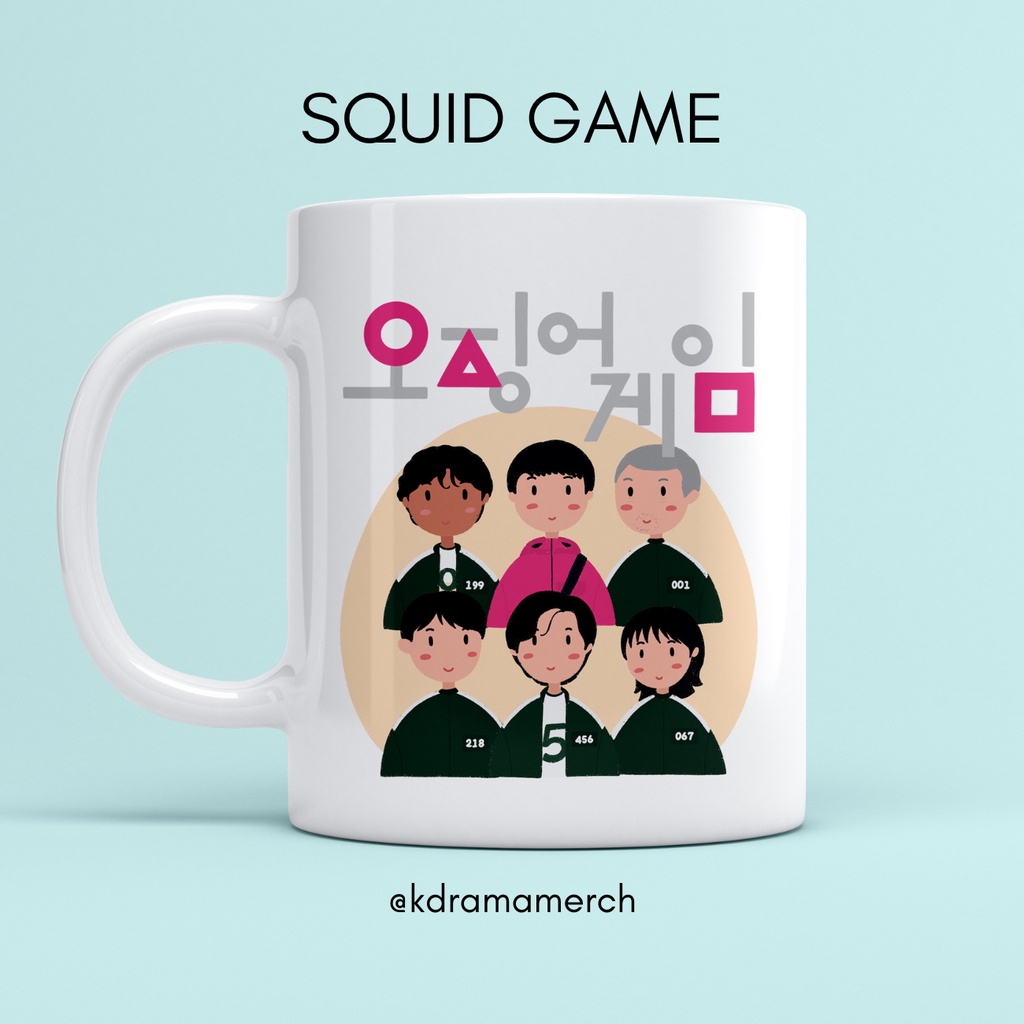 SQUID GAME MUG DRAMA KOREA / GELAS / DRAMA KOREA FANKIT / DRAKOR / MUG KERAMIK / KDRAMA / KOREAN DRA