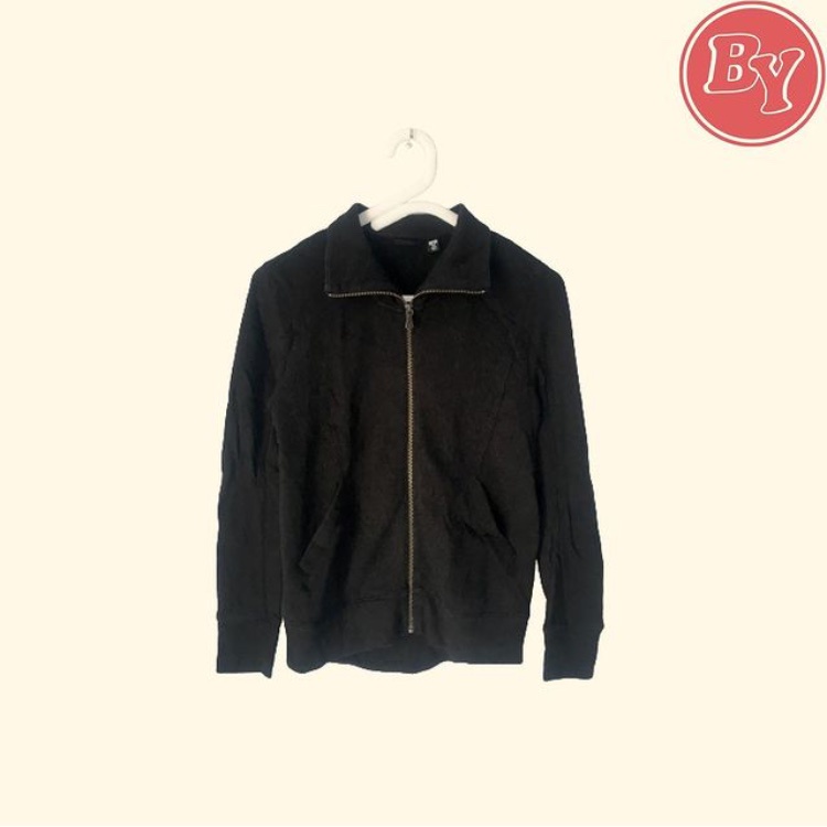 UNIQLO Jaket Tracktop Basic Preloved - Warna Hitam