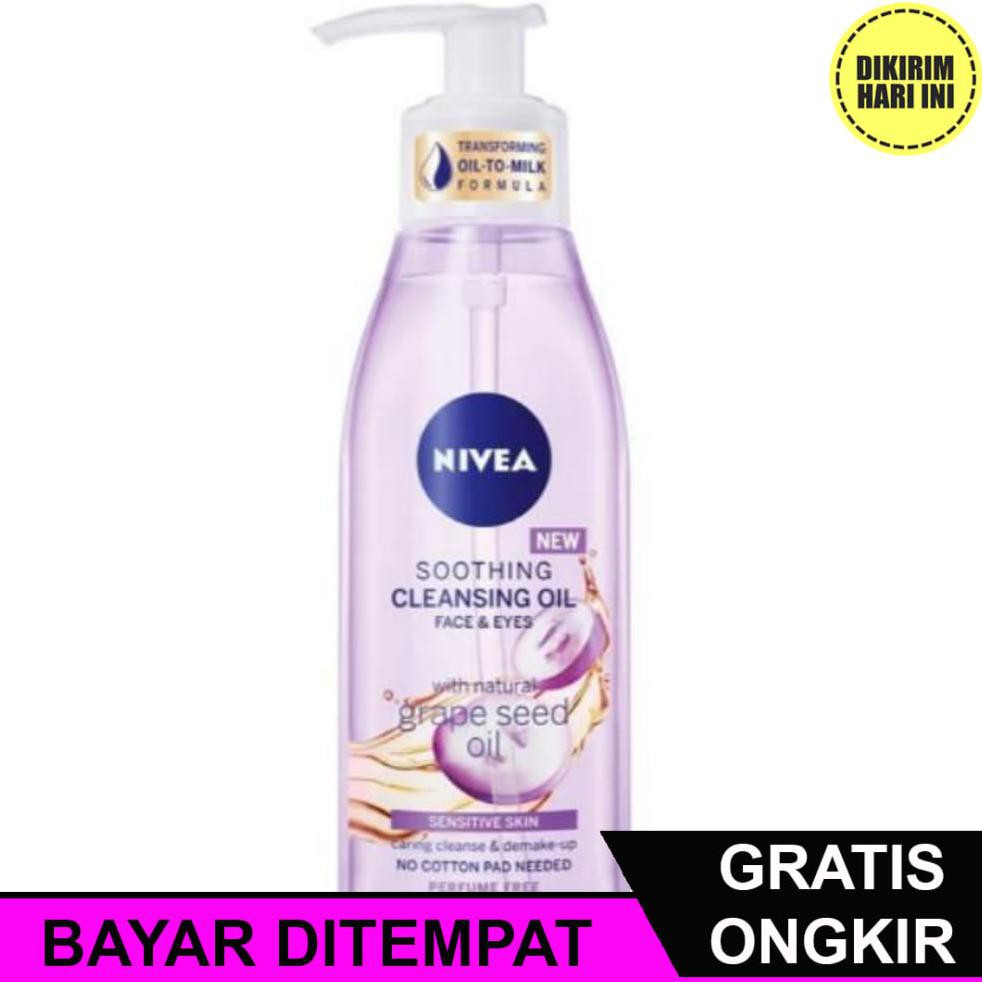 (BAYAR DITEMPAT) JC1131 NIVEA SOOTHING CLEANSING OIL GRAPE SEED OIL MAKEUP REMOVER 150ML