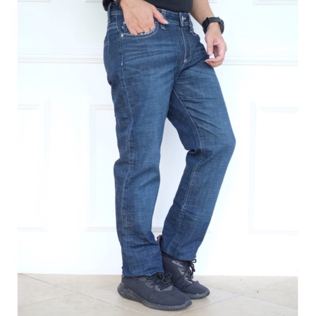 Celana Panjang Jeans Pria Warna Darkblue