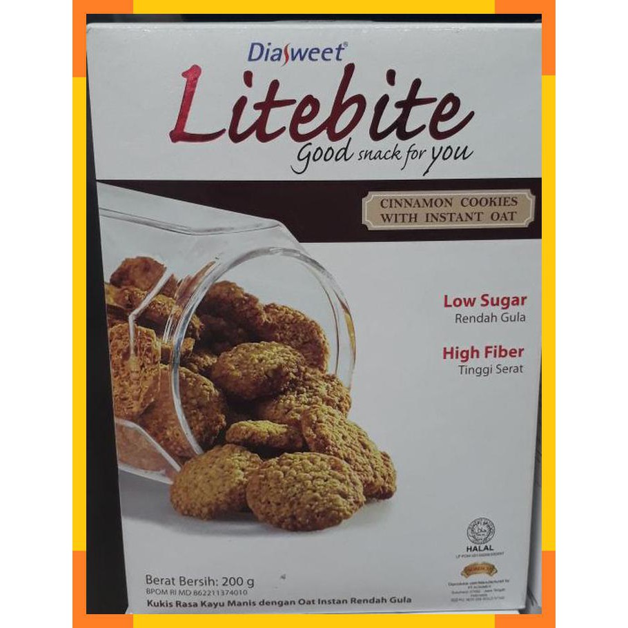 

Diasweet litebite cinnamon cookies with instant oat 200 gram