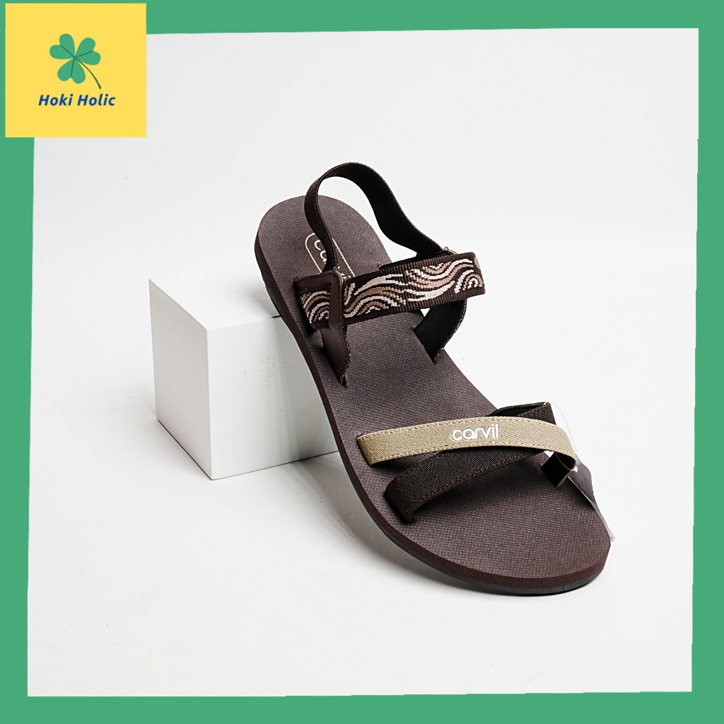Sandal Wanita Carvil Zivania Brown Beige Black Red
