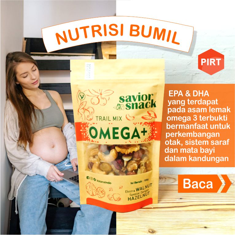 Jual NUTRISI IBU HAMIL DHA EPA Asam Folat OMEGA 3 6 9 SAVIOR SNACK