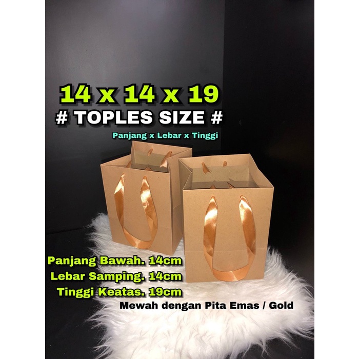 

(TERLARIS) Paper Bag / Tas Kertas / Paperbag / Bento Toples Kue Roti 15X15X20 -