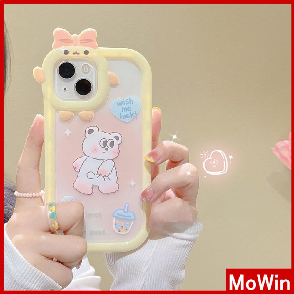 iPhone Case Silicone Soft Case Clear Case Airbag Shockproof Protection Camera Shiny Feel Bear Cartoon Cute Compatible For iPhone 11 Pro Max 13 Pro Max 12 Pro Max 7Plus xr XS Max