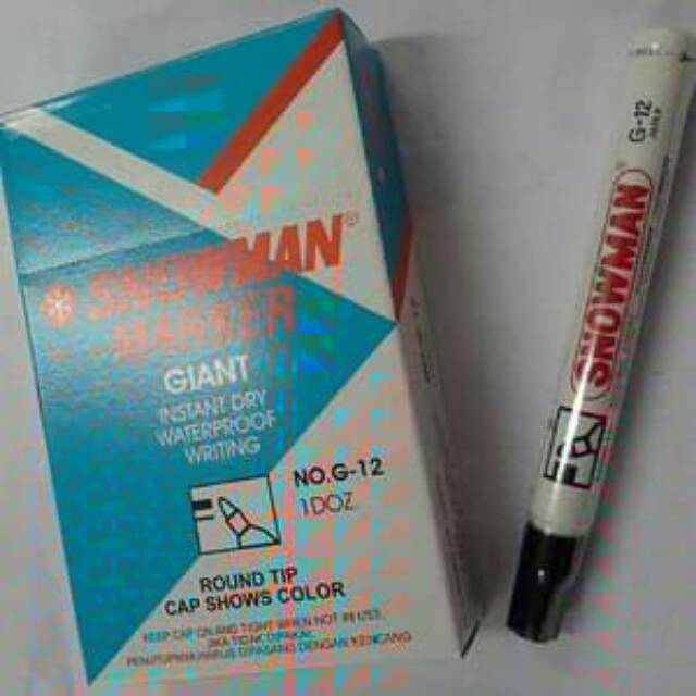 

Spidol snowman permanen g12 (harga per 12 biji)