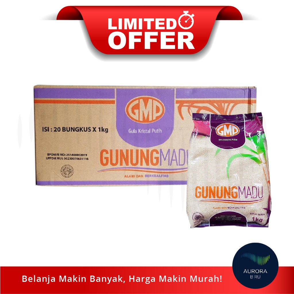 

[LIMITED OFFER] GMP Gula Kristal Putih Gunung Madu 1kg (20pcs)
