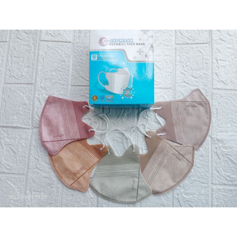 Masker 3ply Dukbil JSP Warna warni/ Masker Duckbill JSP/free konektor/Duckbil mix