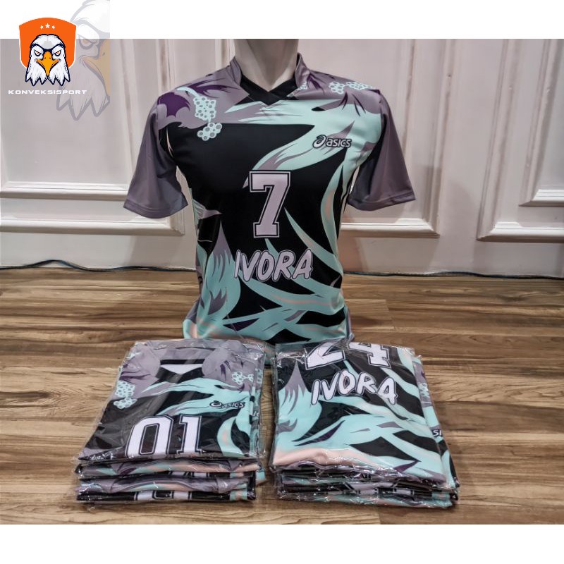 baju volly kaos olahraga jersey bola voli fullprinting team isi 6,8,12
