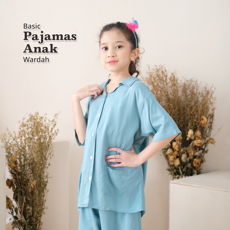 Melika - Set Pajamas / Piyama Anak Rayon Polos Basic