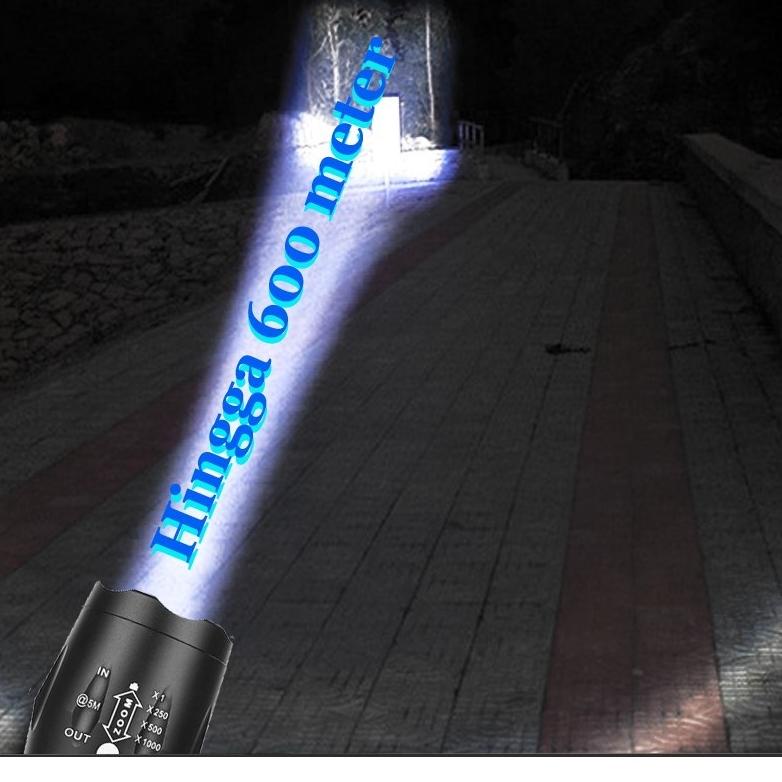 9.9 Senter Led Super Terang Jarak Jauh 10000 Lumens Swat Police Original Import XM L2 Fulllset + Bat