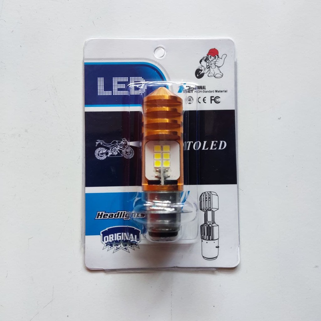 P150 Lampu Bohlam Depan LED 12V 35/35W Peluru Kuning Warna Putih Motor Honda Bebek Matic Beat Mio
