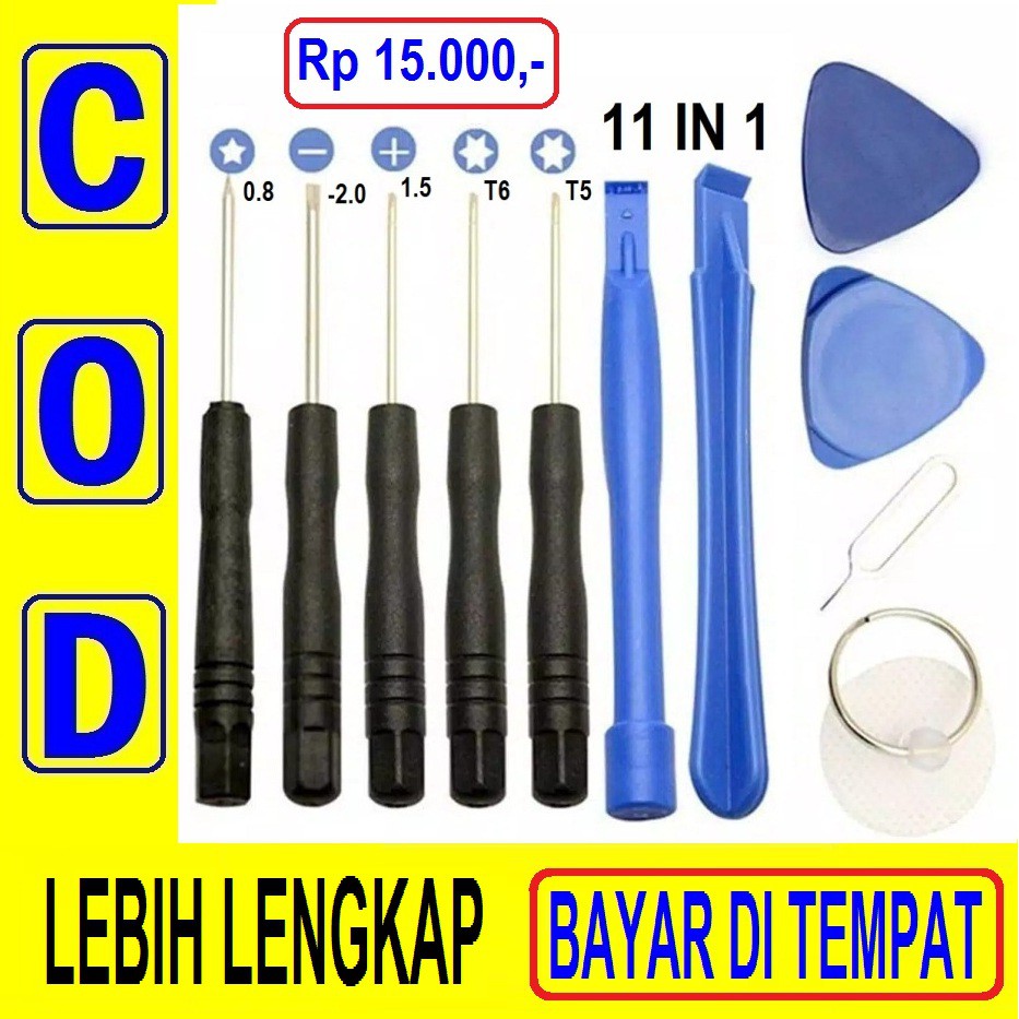 23D OBENG SET HP 11IN1 Service Handphone Servis Iphone Reparasi Android 11In1 Lengkap