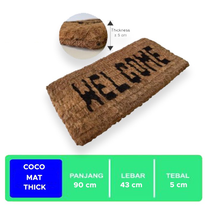 Keset Tebal serabut kelapa welcome coco mat thick 180158 cleanmatic