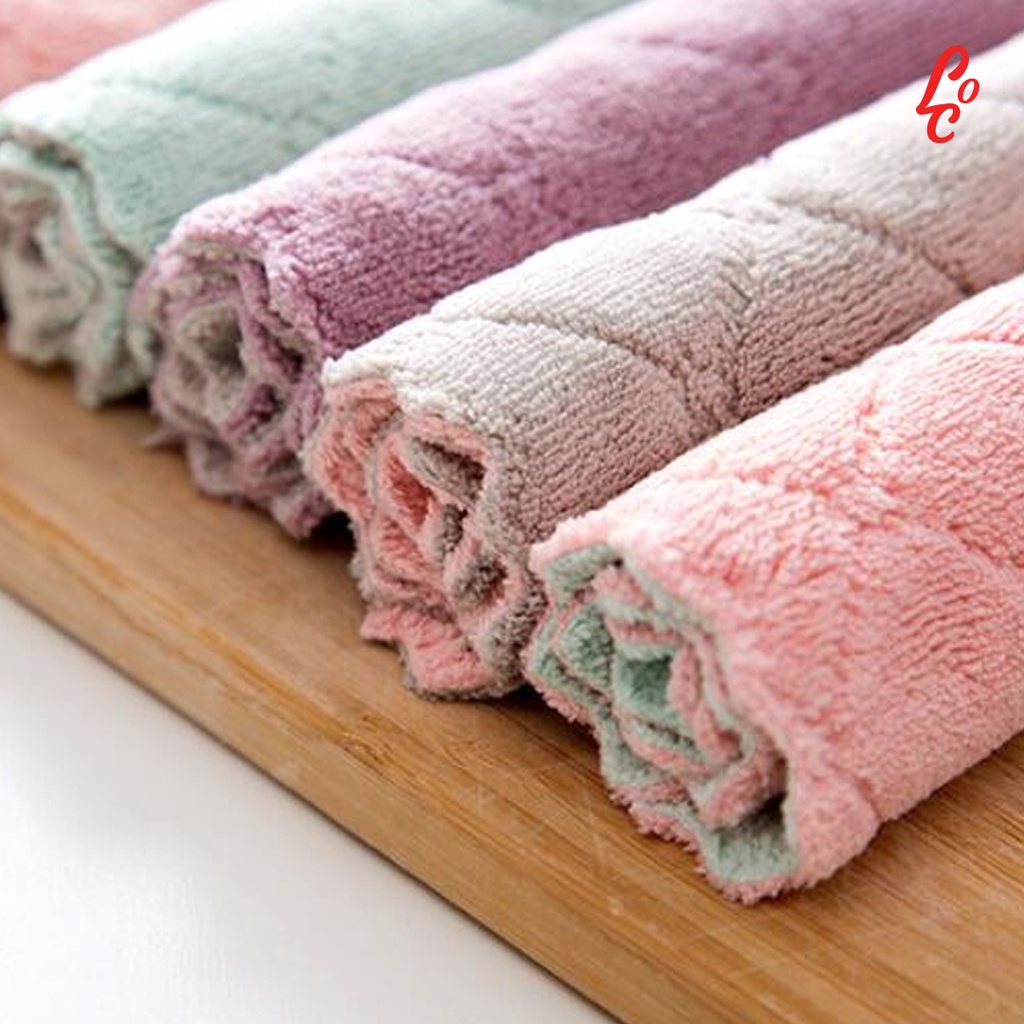 Kain Lap Serbet Piring Pembersih Super Clean Anti Minyak Serap Air Bahan Microfiber