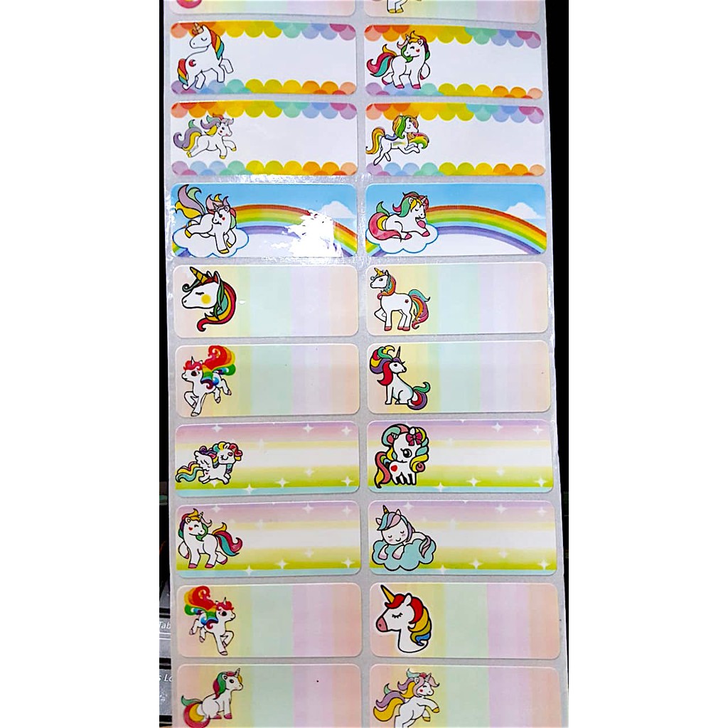 

Label Nama Anti Air Sticker Waterproof Unicorn
