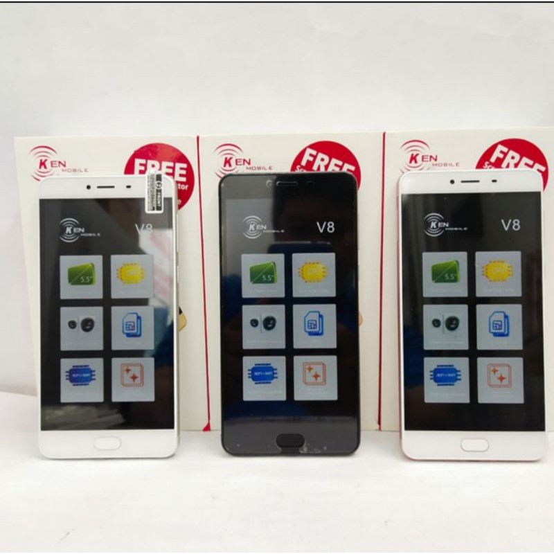 KEN MOBILE V8 3/32 ANDROID 100% ORIGINAL GARANSI RESMI 1TAHUN