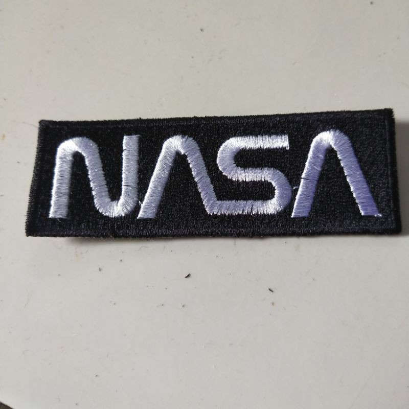 emblem patch bordir nasa tulisan