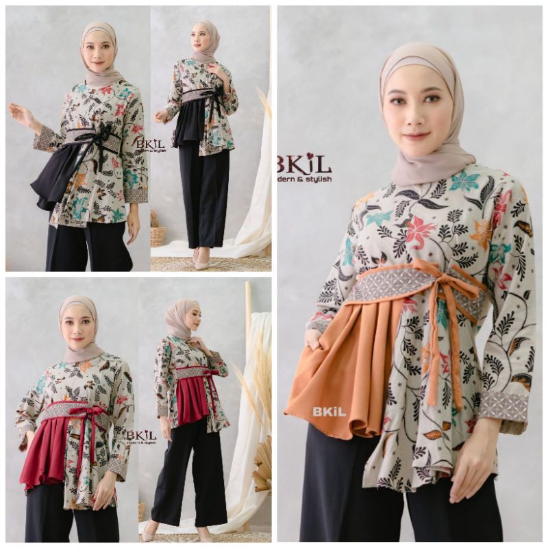 BAJU BATIK WANITA MODERN MONALISA GENES M,L,XL asli PEKALONGAN