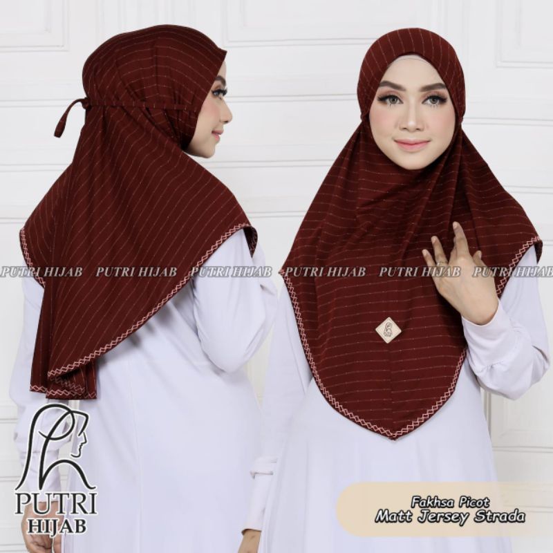 Jilbab Khimar Bergo Fakhan Picot Ori Putri Hijab