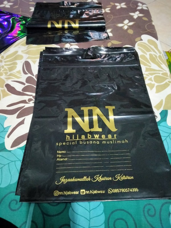 Plastik Sablon / Plastik Ziplock Plong Ukuran 25x35 Free Desain [ Min Order 100pcs ]