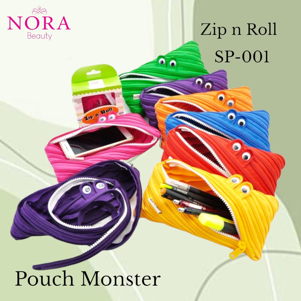 

ZIP N ROLL / Stationary Pouch Monster - SP-001 //murah