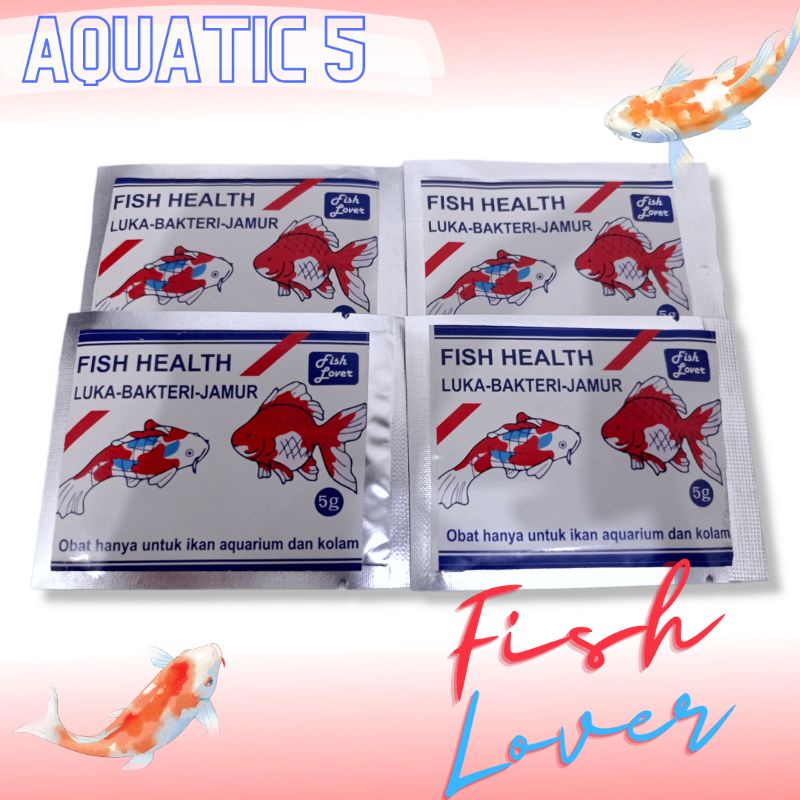 Obat ikan LUKA BAKTERI JAMUR FISH LOVER FISH HEALTH 5GR