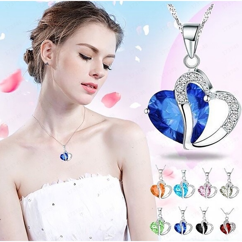 Kalung love hati diamond model jepang terbaru